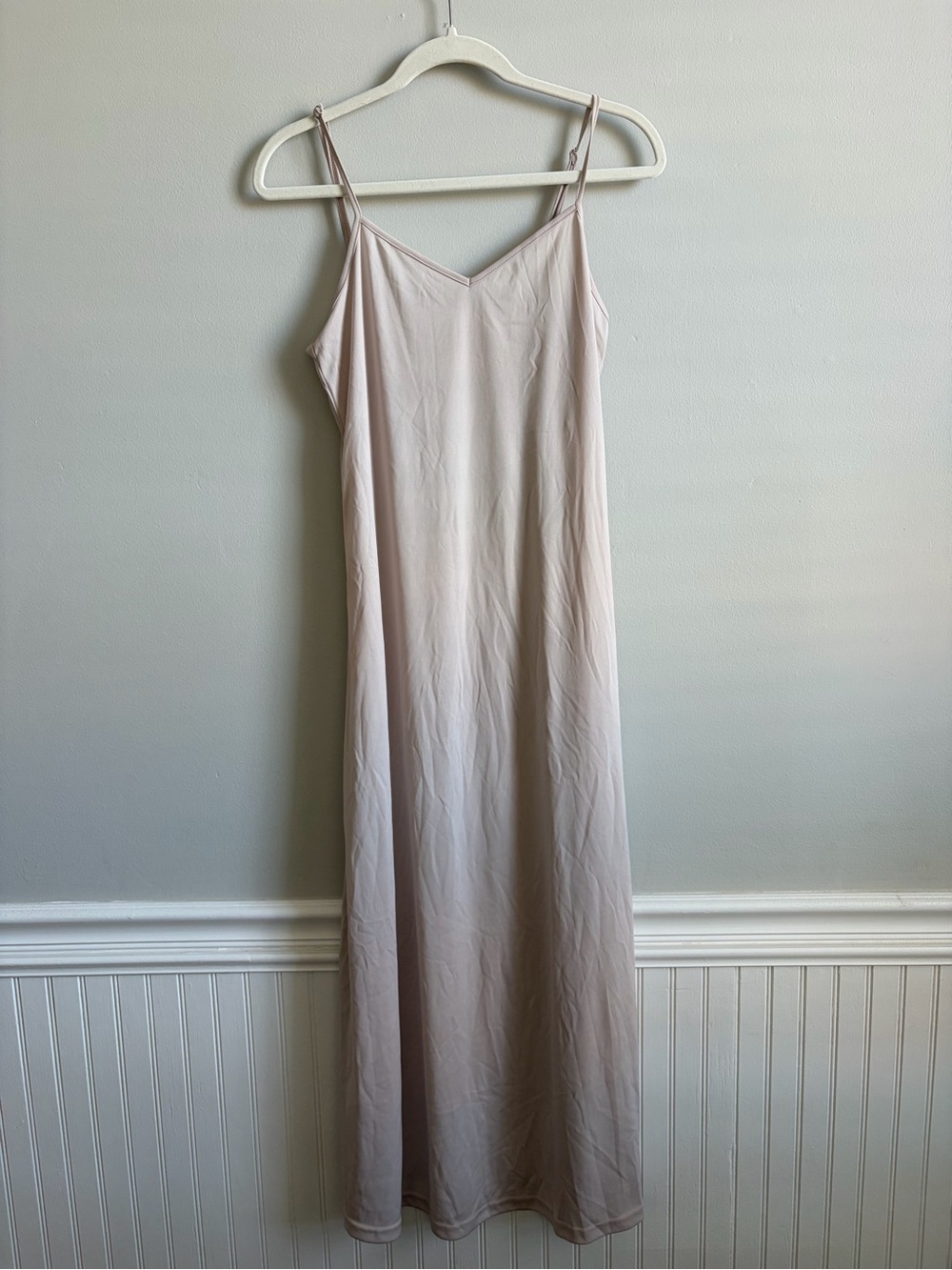 vestique Blush Slip Maxi Dress with Adjustable Straps